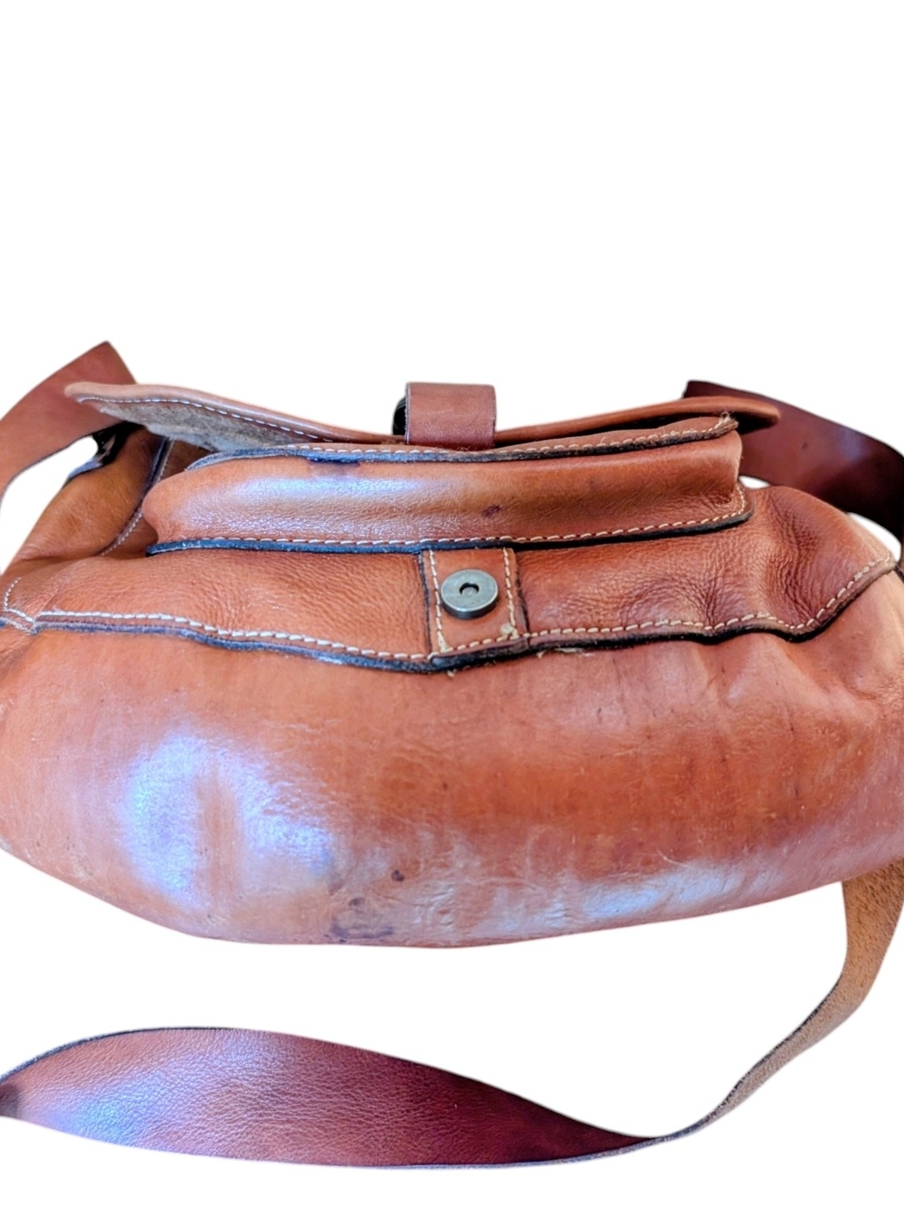 Patricia Nash Barcelona Crossbody Saddle Bag in Chestnut Tan Italian Leather - Picture 8 of 11